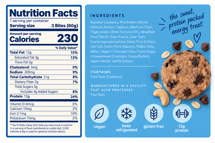 Chocolate Chip Cookie Dough Protein Bites