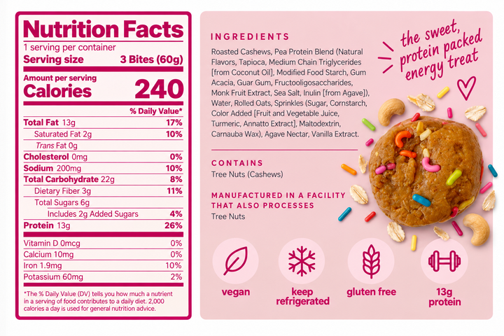 Birthday Cake Protein Bites