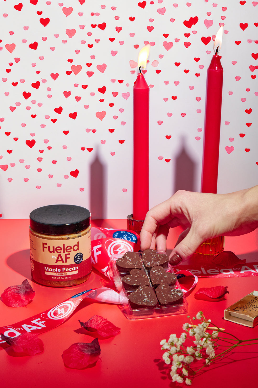 Dark Chocolate, Maple Pecan Crunch Hearts