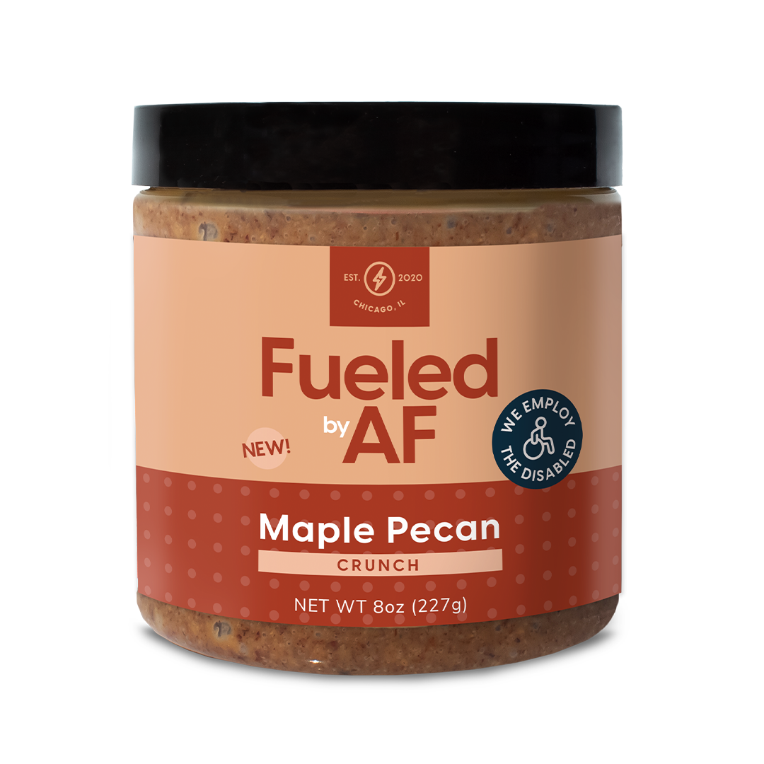 Front of Maple Pecan Crunch 8 Ounce Jar