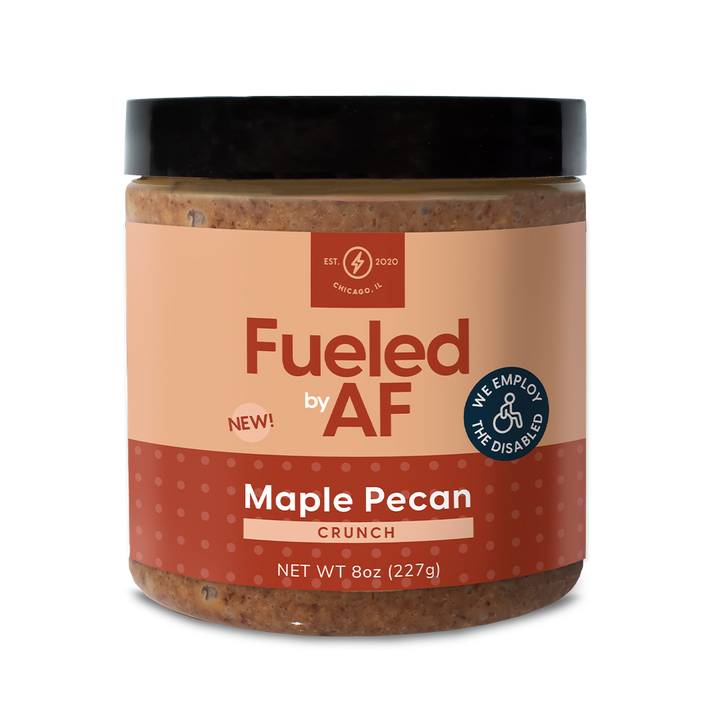 Front of Maple Pecan Crunch 8 Ounce Jar
