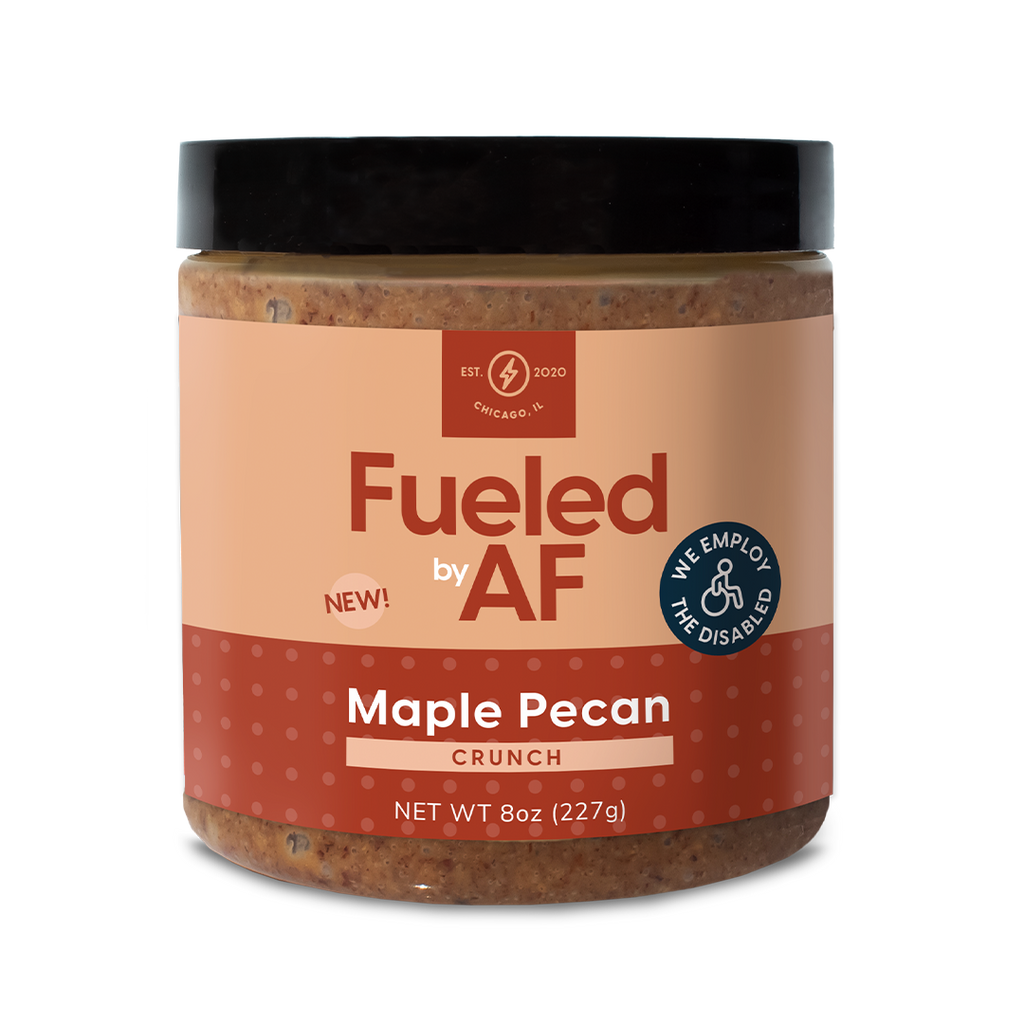 Front of Maple Pecan Crunch 8 Ounce Jar