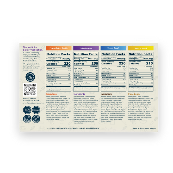 Back of no bake bakery box with nutrition facts and ingredients. See individual 3-count product pages for details.
