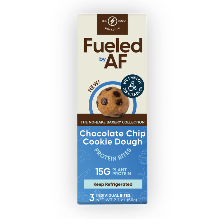 front of chocolate chip cookie dough 3 count box. Keep refrigerated 