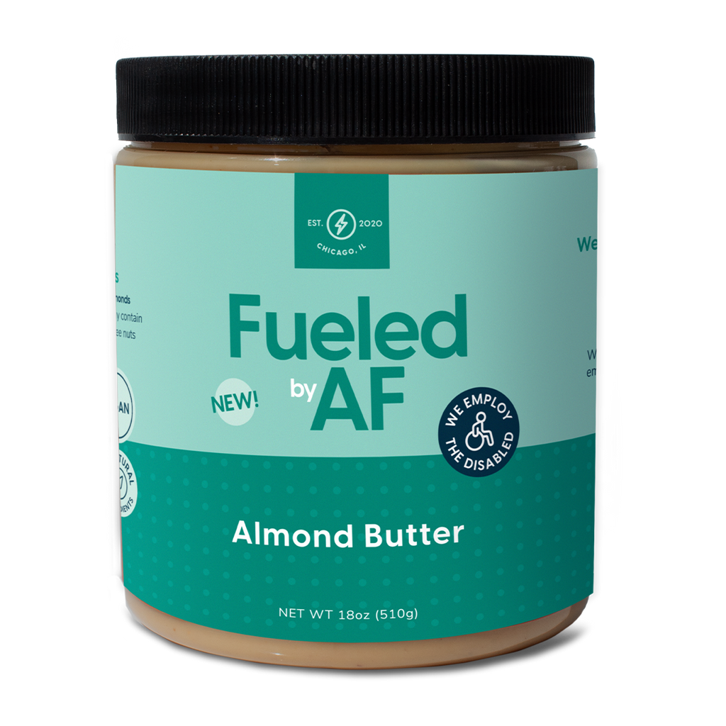 Front of 18 ounce blanched almond butter
