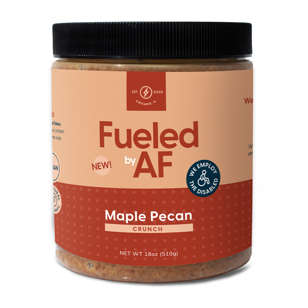 Front of maple pecan crunch 18 ounce jar