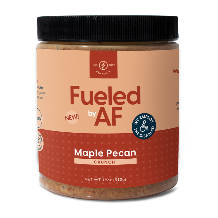 Front of maple pecan crunch 18 ounce jar